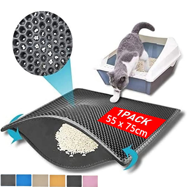 Foldable Pet Cat Litter Mat Waterproof Double Layer EVA