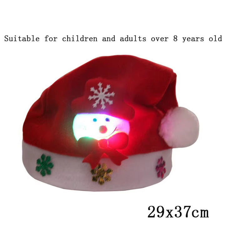 New Style! LED Christmas Hat Beanie Light up Illuminate Warm Hat 48 Patterns New Year Snowman Sweater Hat Christmas Decorations